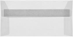 Umschlag transparent 11 x 22 cm Striplock/Haftklebend  Weiß