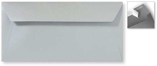 Umschlag Specials 11 x 22 cm Striplock/Haftklebend  Metallic Silver Pearl