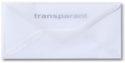 Umschlag transparent 11 x 22 cm Weiß