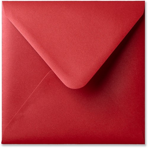 Umschlag Metallic 16 x 16 cm Rosso