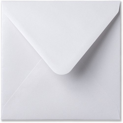 Umschlag Metallic 14 x 14 cm Extra White