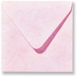 Envelop 14 x 14 cm Marmer Roze